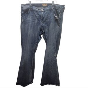 Seven 7 Luxe Distressed Flare Denim Jeans Plus 24